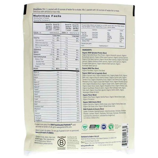 Raw Organic Meal Shake & Meal Replacement, GOL
